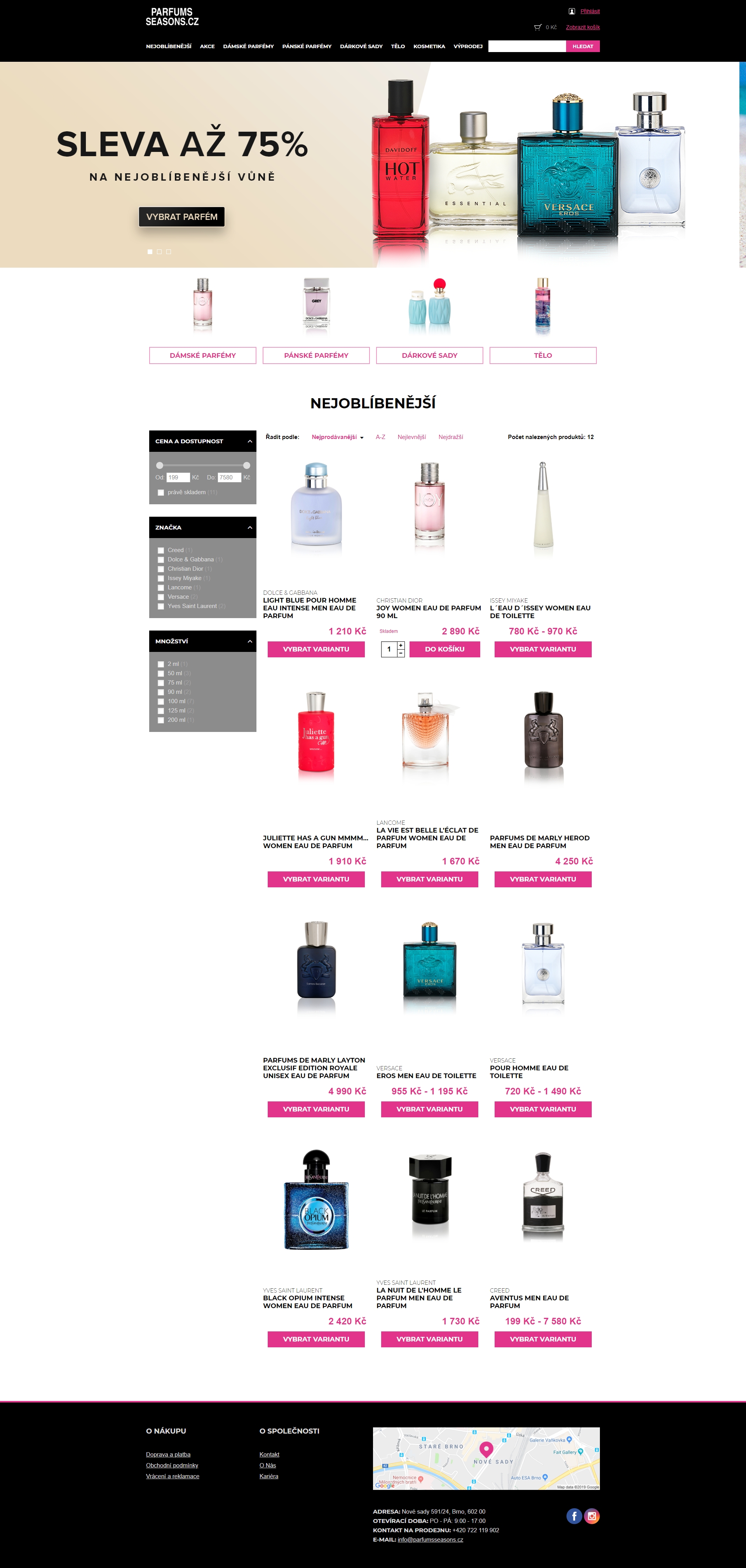 E-shop s parfémy na PC